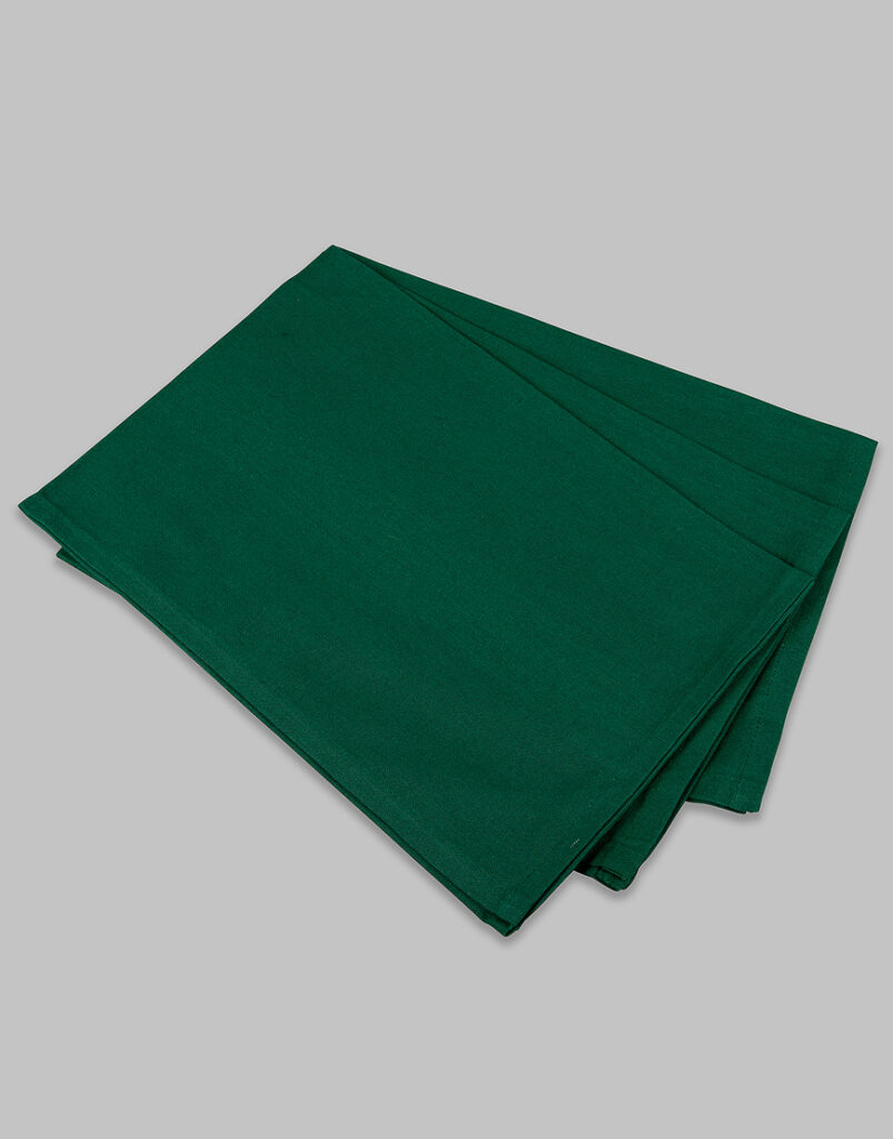 6 x Plain dark green (blank) tea towels Julie's Cotton Collection